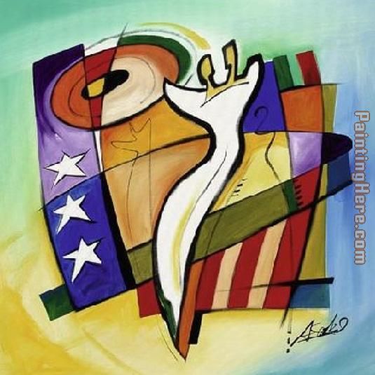 Stars & Stripes II painting - Alfred Gockel Stars & Stripes II art painting